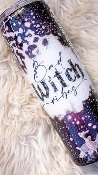 Bad Witch Vibes Glitter Tumbler | Personalized Tumblers
