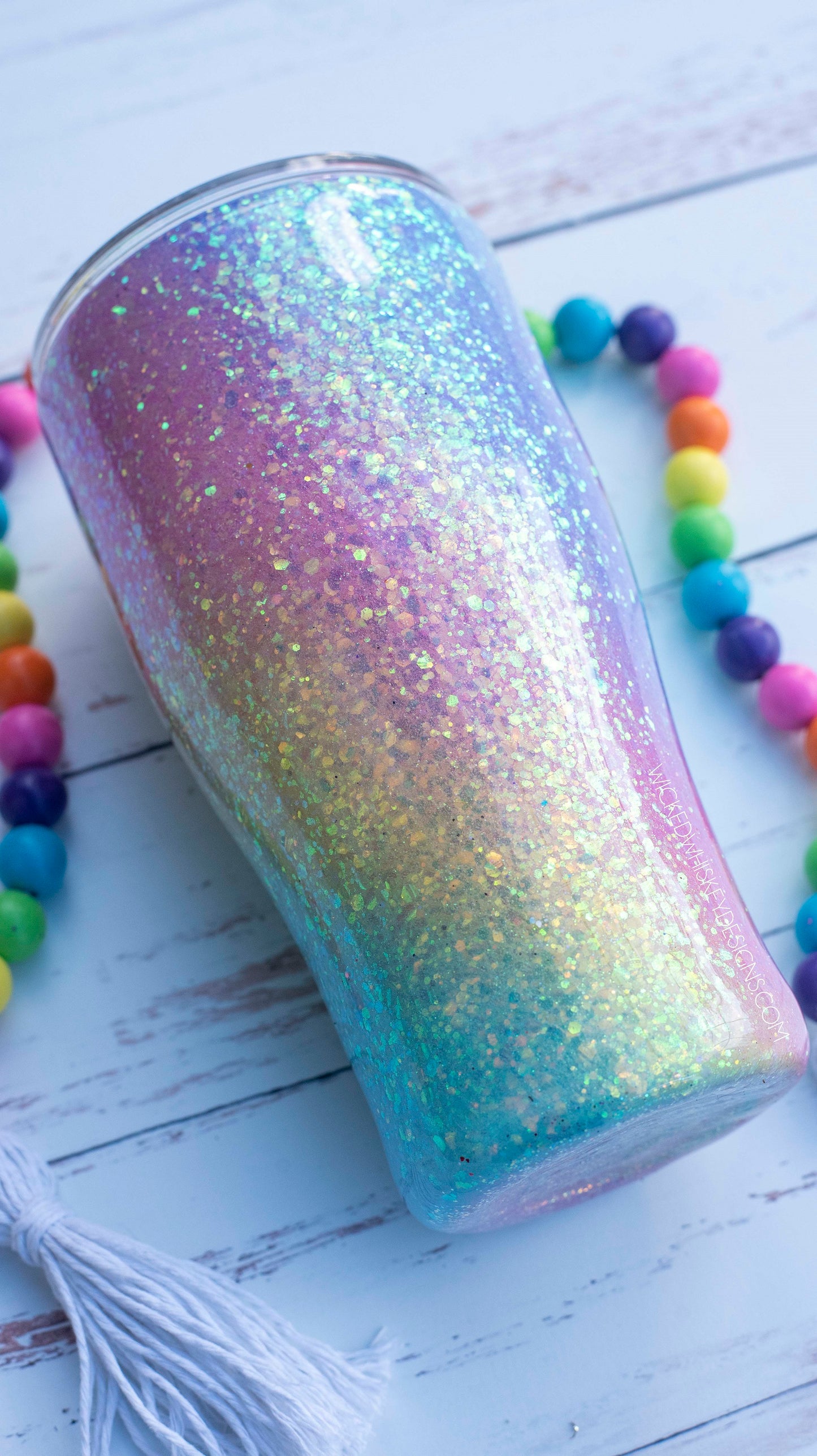 Pastel ChunkyRainbow Swirl Glitter Tumbler | Personalized Tumblers