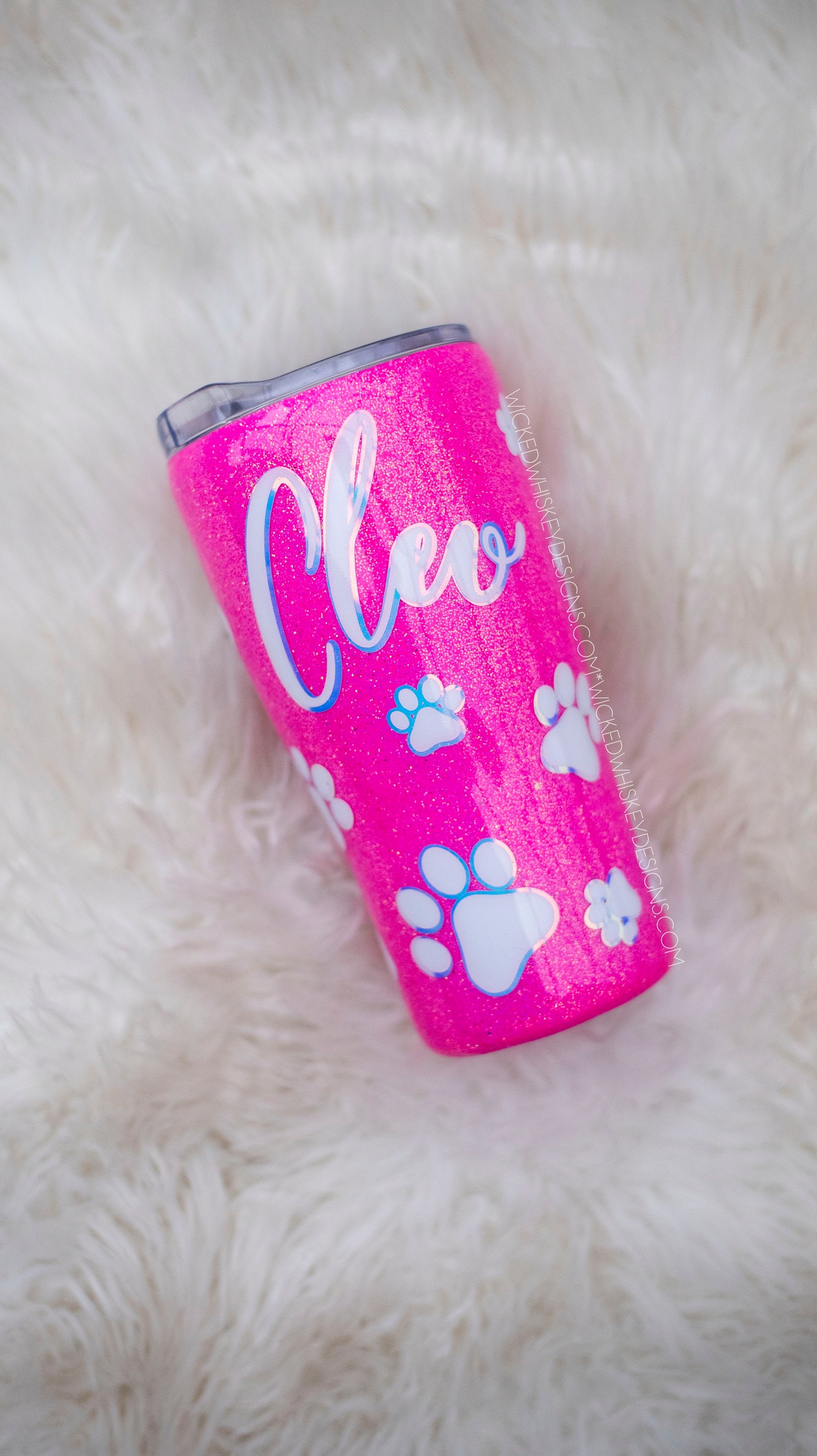 Pink Mom Glitter Tumbler