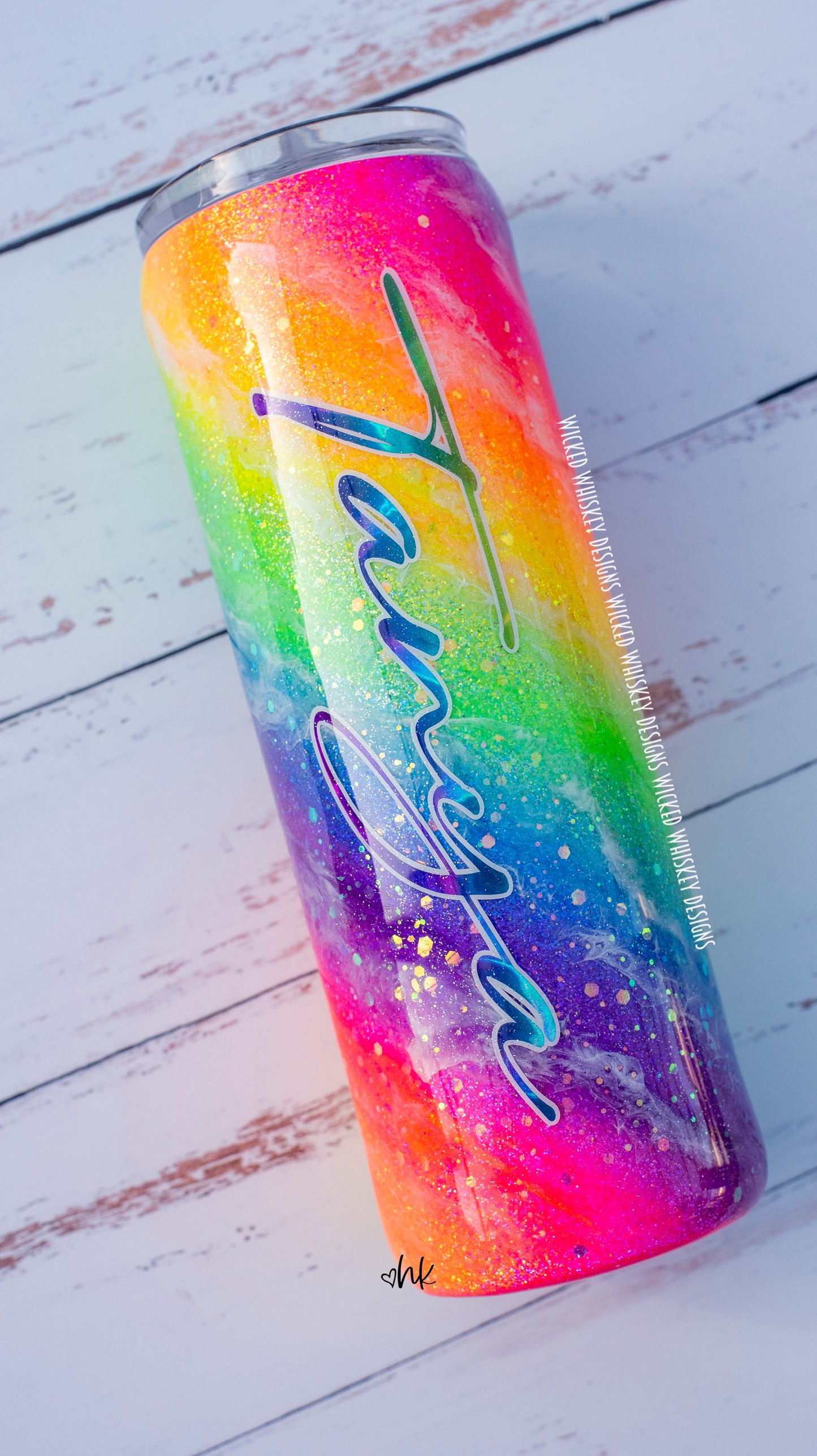Siesta Fiesta Champagne Repeat Rainbow Milky Way Tumbler | Personalized Tumblers
