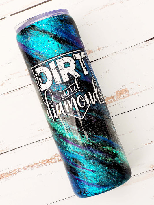 Dirt and Diamonds Milky Way Glitter Tumbler | Personalized Tumblers