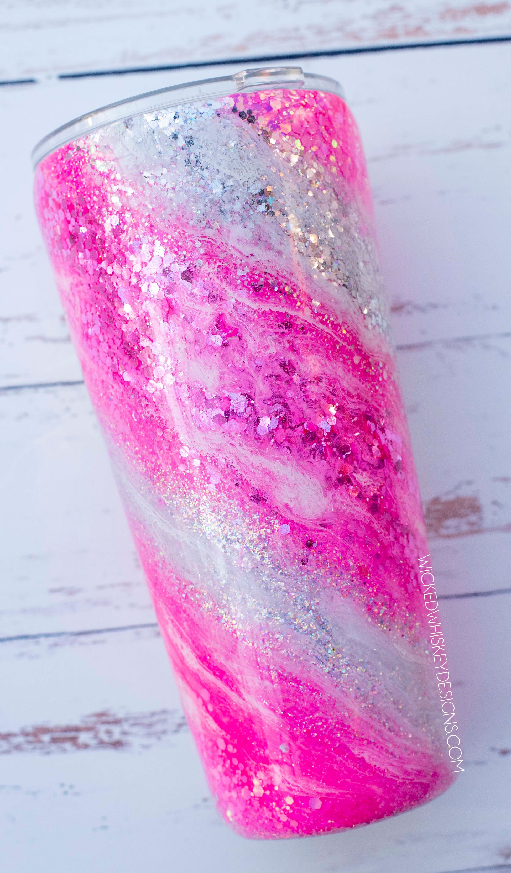 Pink Milky Way Glitter Tumbler 