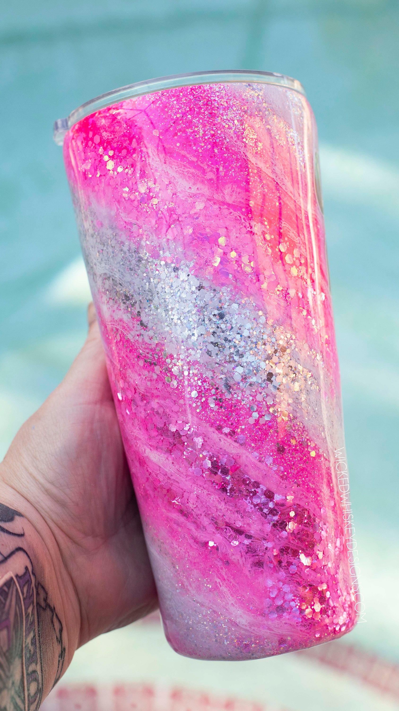 Hot Pink Milky Way Glitter Tumbler  Personalized Tumblers – Wicked Whiskey  Designs
