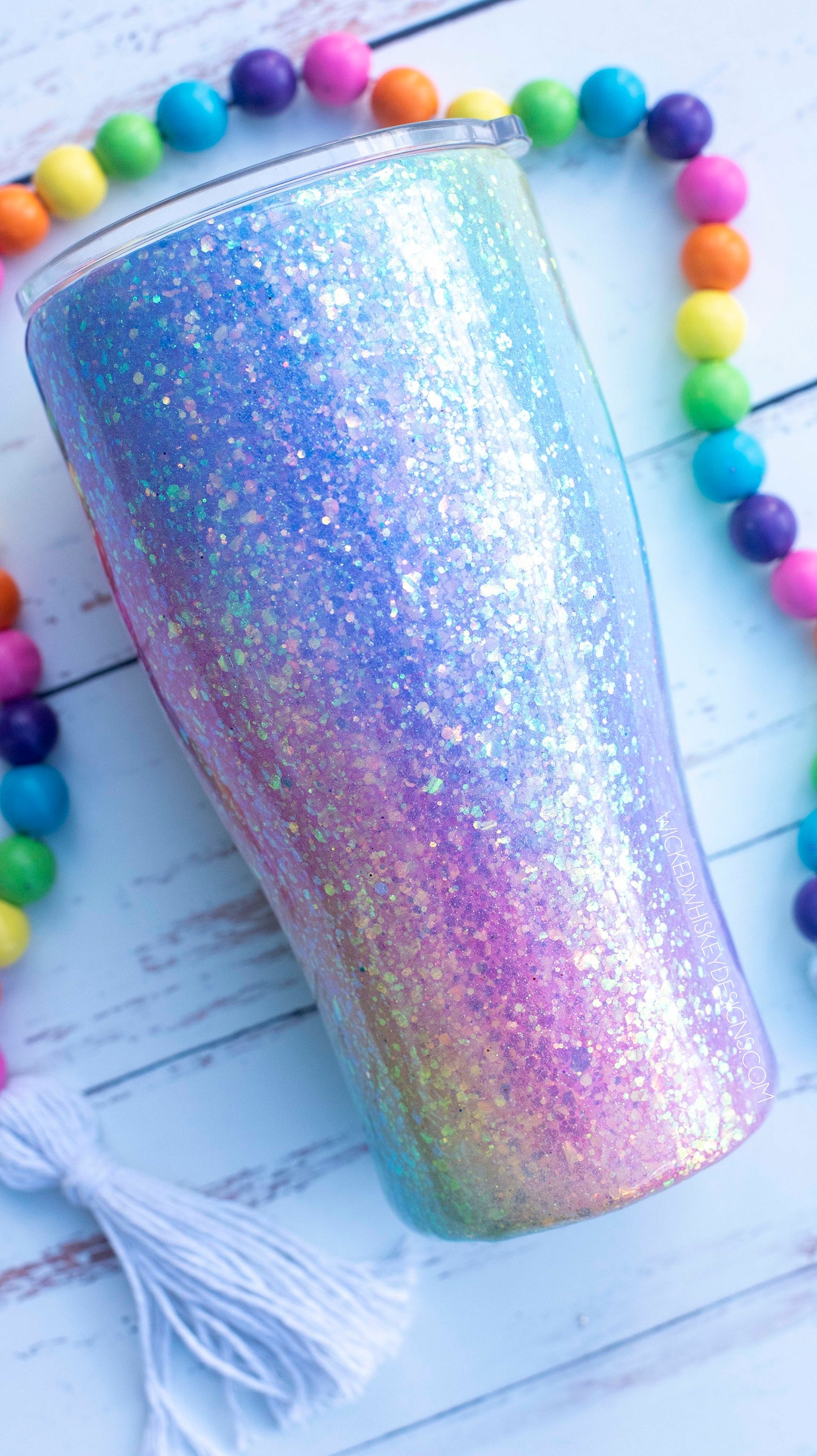 Pastel ChunkyRainbow Swirl Glitter Tumbler | Personalized Tumblers