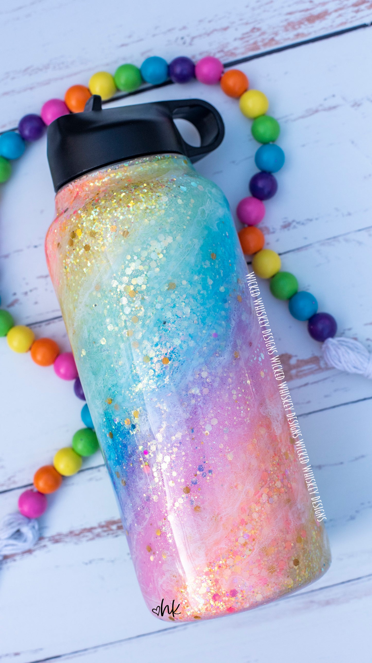 Pastel Rainbow Milky Way Glitter Tumbler | Personalized Tumblers