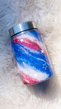 Red White & Blue Patriotic Glitter Tumbler | Personalized Tumblers