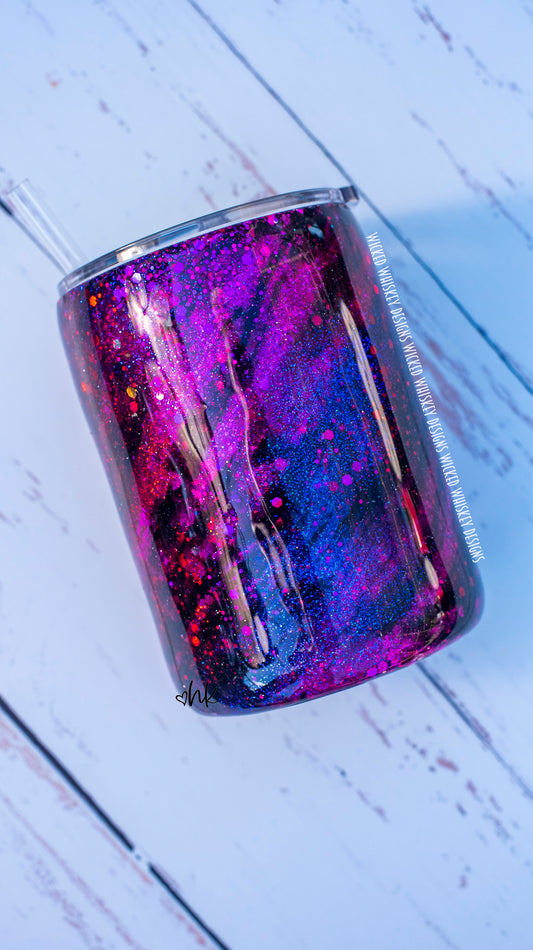 Pink Purple Black Milky Way Glitter Tumbler | Personalized Tumblers