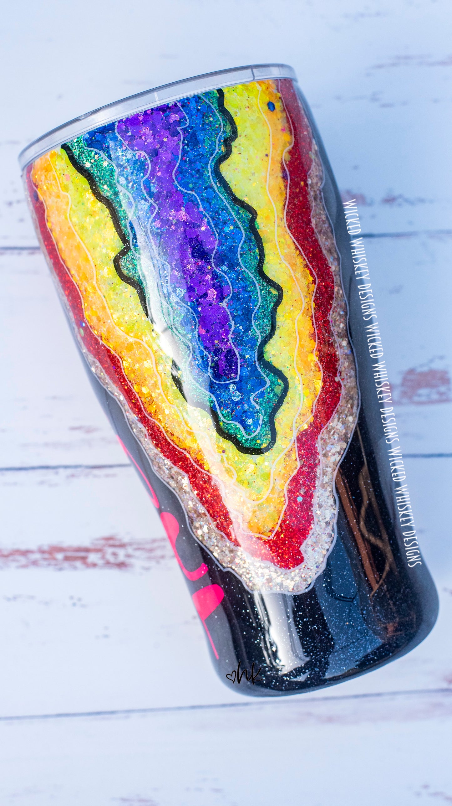 Rainbow Geode Glitter Tumbler | Custom Tumblers