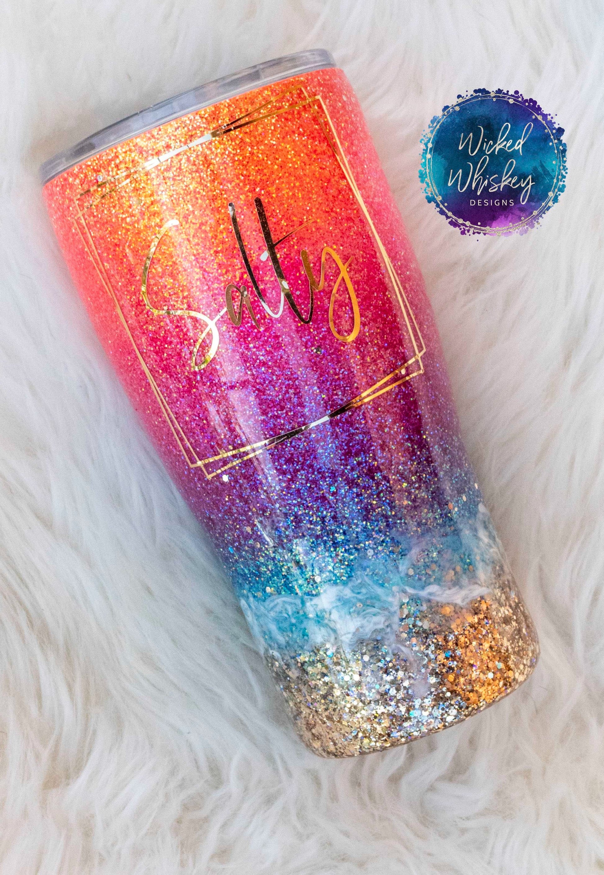 Color Outside The Lines Glitter Tumbler