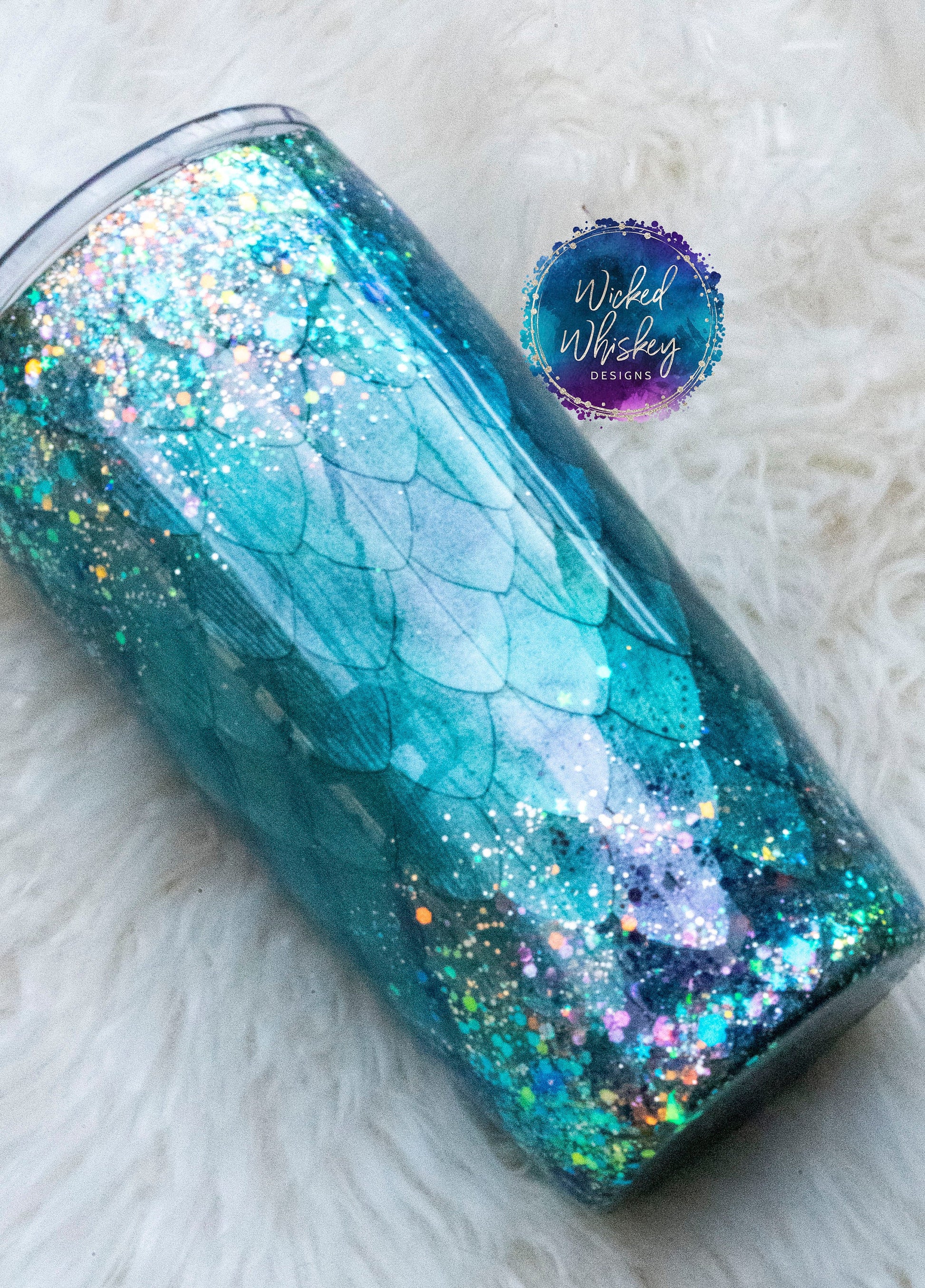 Mermaid Scale Glitter Tumbler | Custom Tumblers
