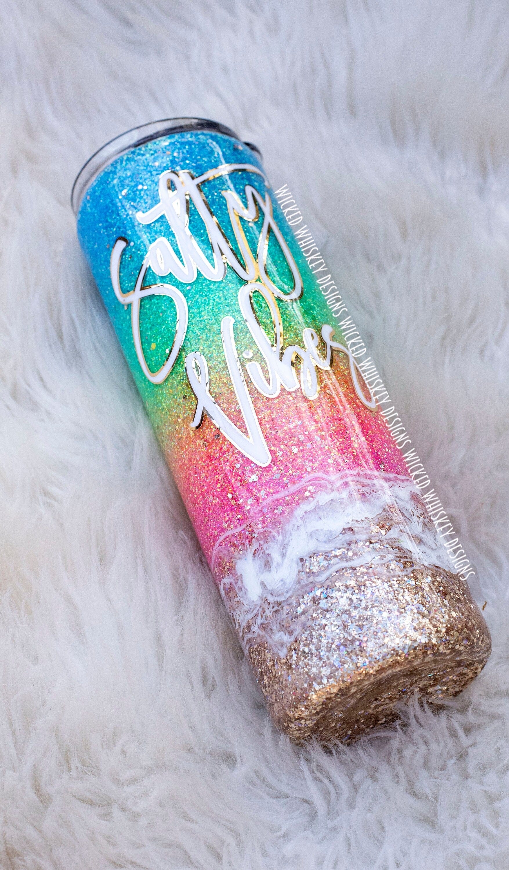 Salty Vibes Beach Tumbler | Wicked Whiskey Designs